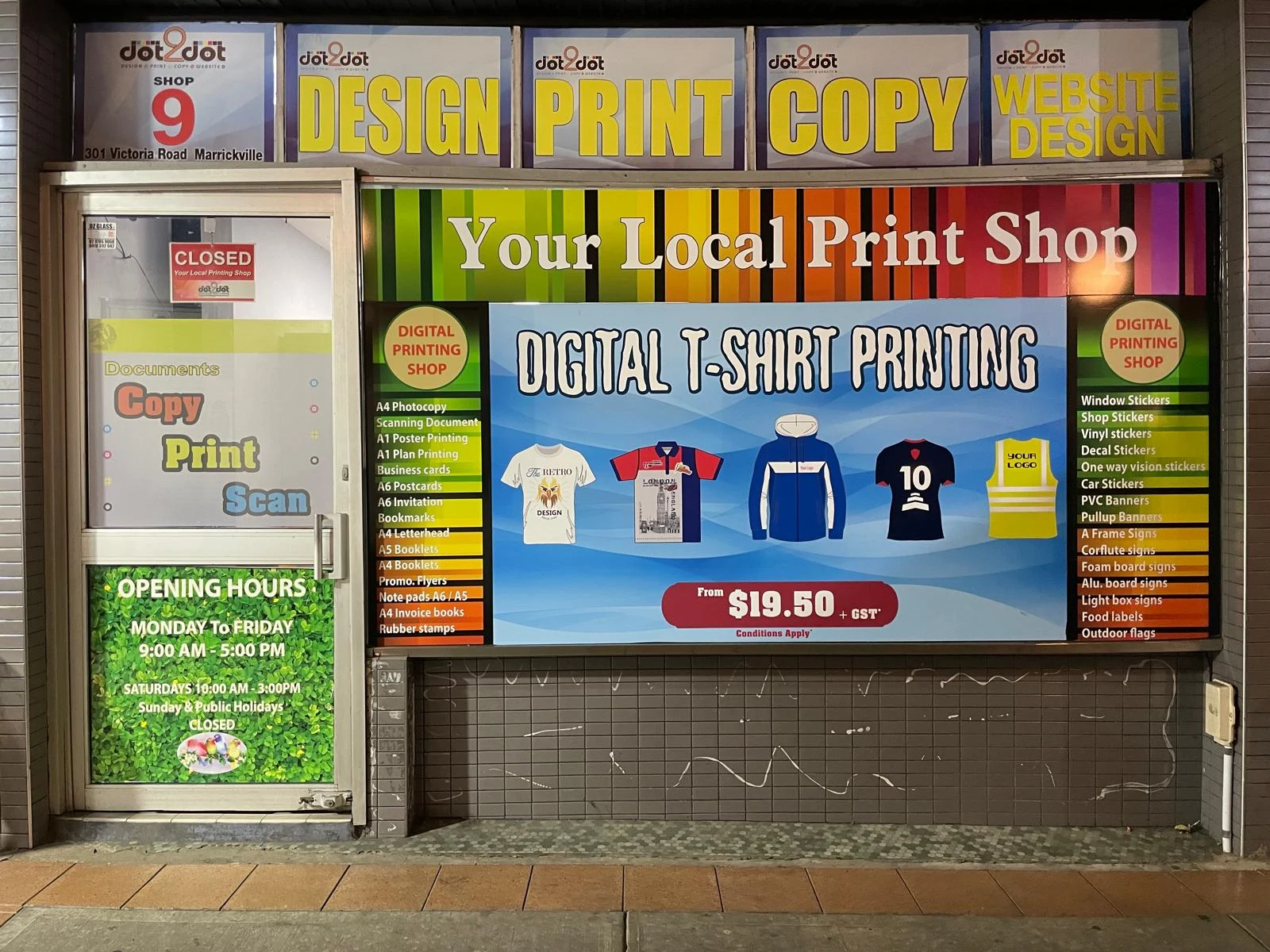 Print shop interior at Dot2Dot Printing, Marrickville
