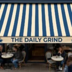 Example of shop awning sign printing by Dot2Dot Printing, Marrickville, Sydney